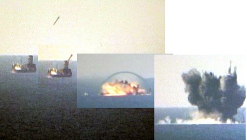 Effet d'un missile anti-navire iranien